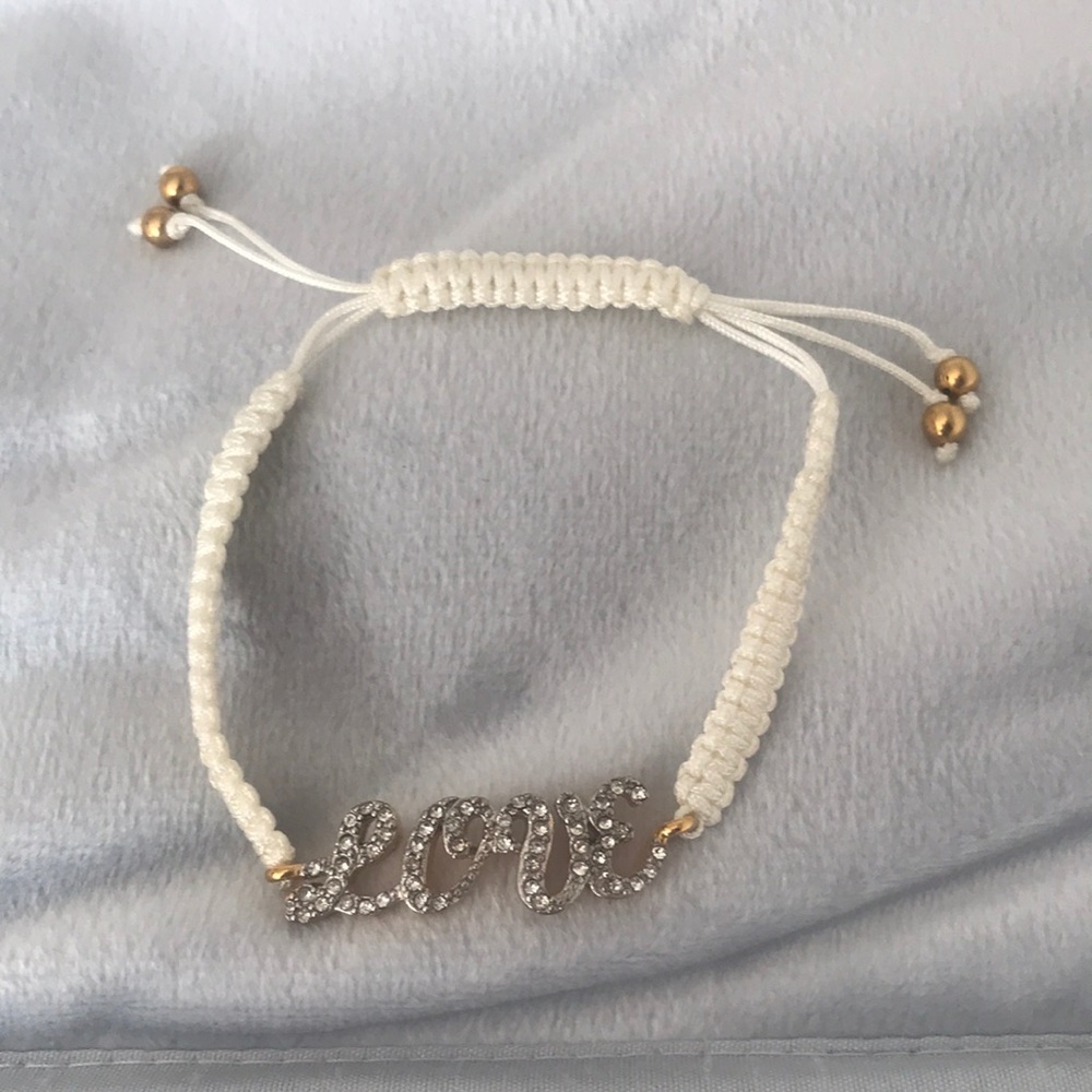 Goldtone and crystal adjustable cord bracelet NWOT